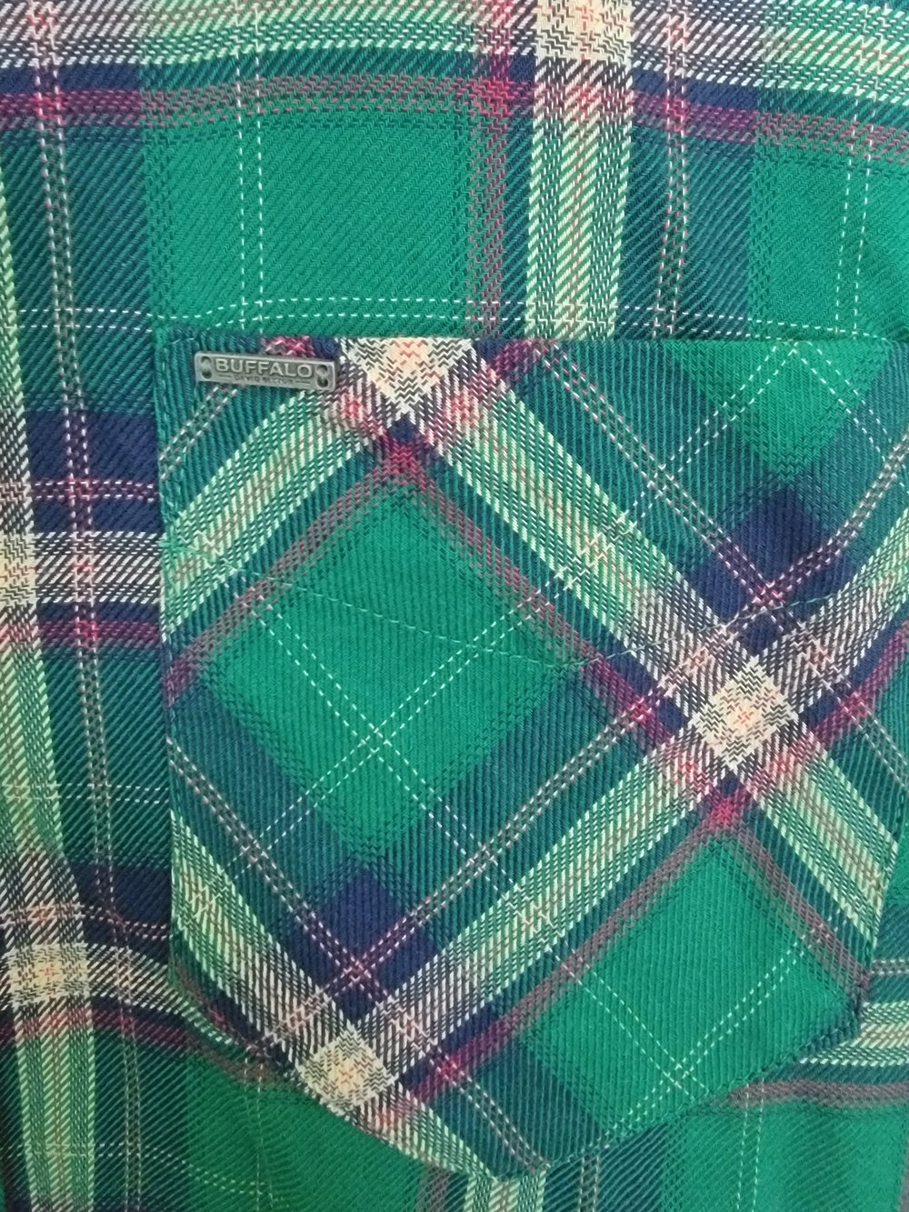 New Buffalo Plaid Green Flannel Shirt - Green & Navy Plaid